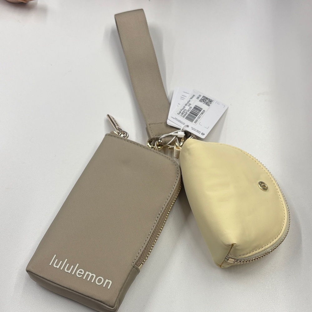 lululemon athletica wristlet set - beige and pale yellow